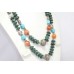 String Necklace Women Oxidized Metal Natural Multi Color Gem Stones Gift D294